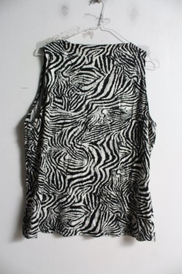 M&S Marks and Spencers Womens Zebra Print Jersey Boatneck Vest - Size 22 (vu)
