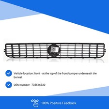 Fits Fiat Grande Punto 2005-2011 Main Centre Front Bumper Grille Black