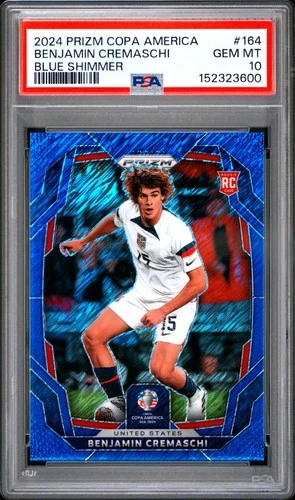 2024 PANINI PRIZM CONMEBOL COPA AMERICA #164 BENJAMIN CREMASCHI 5/7 PSA 10