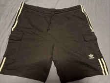 NEW MENS ADIDAS ORIGINALS 3 STRIPES CARGO TREFOIL SHORTS  2XL  HB95412 BLACK