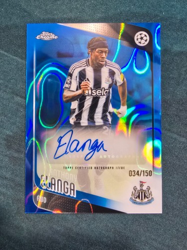 2025-26 Topps Chrome Anthony Elanga Blue Refractor Auto /150 Newcastle UCL