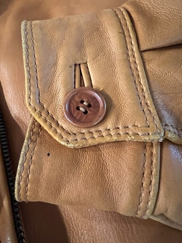 Lederjacke Herren Gr. 40 Made for Saks Fifth Avenue In Italy Butterscotch - Bild 13 von 18