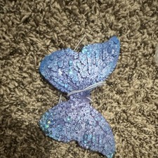 Blue Purple Sequin butterfly shaped car freshie