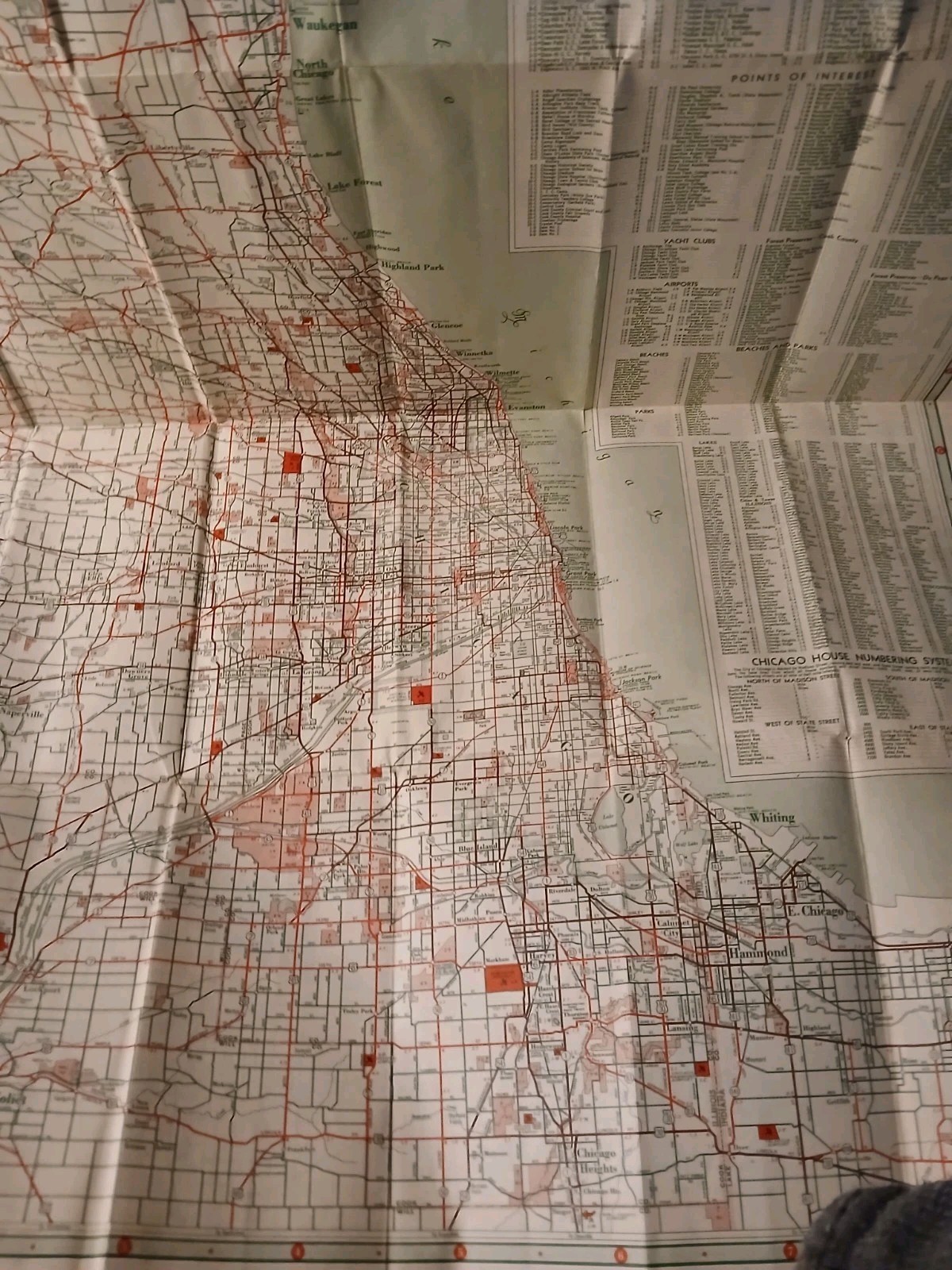 1940s Sinclair Chicago/Vacinity Folding  Road Map Gasoline Oil