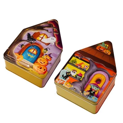 Boîte de rangement en métal pour Halloween, motif dessin animé, contenant à - Photo 1/2