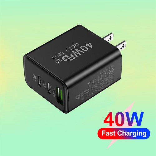40W USB Wall Charger, 3 Ports Fast Charging Block, QC 3.0 Power Adapter Plug - Picture 7 of 35