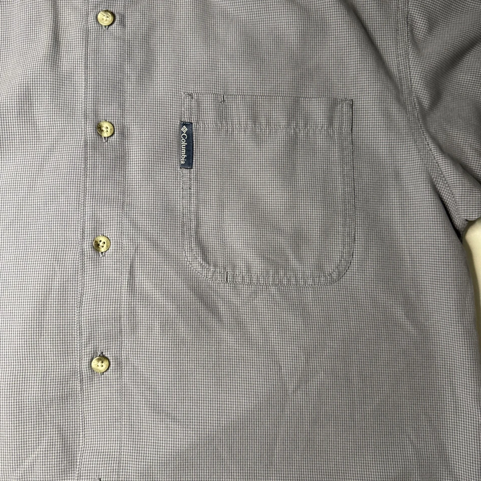 Camisa Columbia Para Hombre L Algodón Cuadros Manga Larga Con Botones Foto 4 de 4