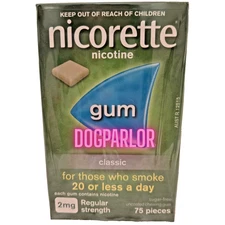 Nicorette 2mg Classic Original Nicotine Gum 1 Box 75 Pieces 11/2026 FRESH