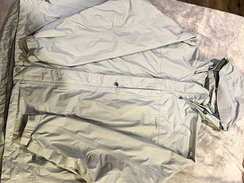 L.L.Bean GORE-TEX Men's Gray Hooded Rain Jacket Full Zip Stand-Up 2XL Reg - product listing photo