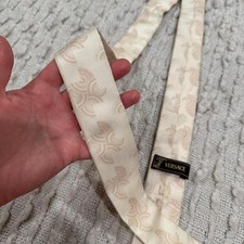 Versace Beige Patterned Silk Tie