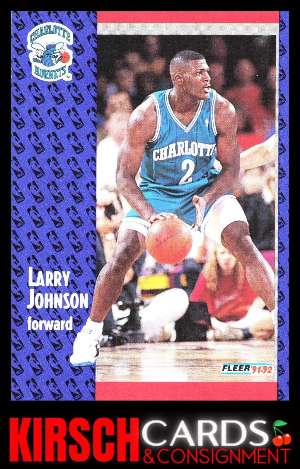 Larry Johnson 1991-92 Fleer #255 Charlotte Hornets