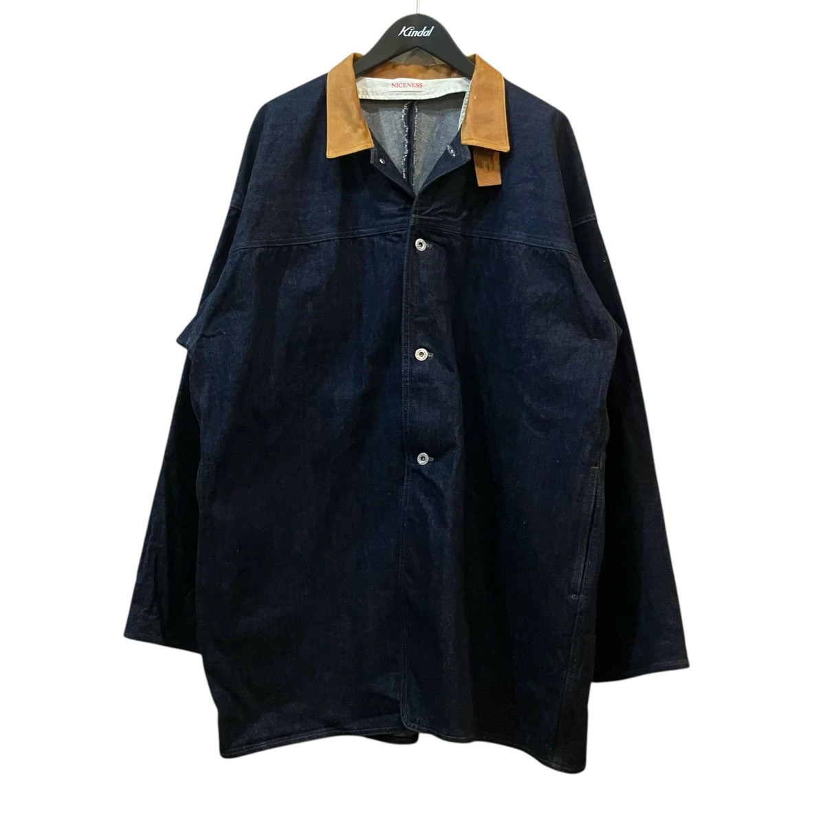 NICENESS Indigo Denim Chore Coat XL Vintage 14oz Used Blue Work Jacket