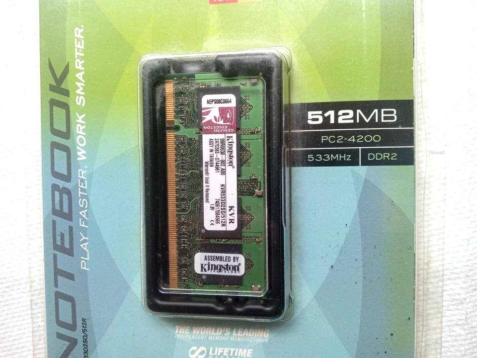 KINGSTON TECHNOLOGY NOTEBOOK PC2-4200 FAST HIGH-QUALITY MEMORY RAM 512MB 533MHz - Image 2 of 4