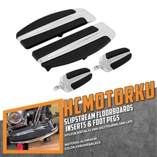 Chrome Driver Floorboard Inserts Foot Pegs For Harley Road King Glide 1986-2025