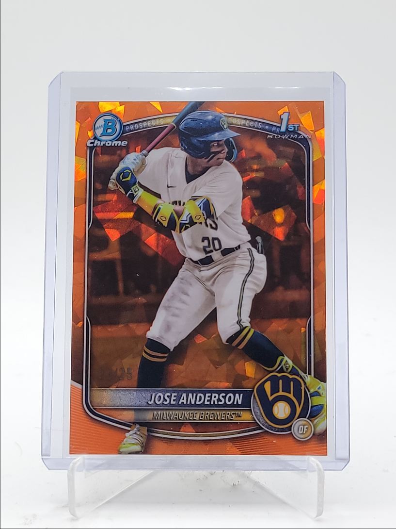 JOSE ANDERSON 2025 BOWMAN CHROME 1ST SAPPHIRE ORANGE REFRACTOR /25 Q3967