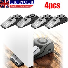 4x Door Stop Alarms Stopper Floor Wedge Wireless Anti Theft Security Alarm 12DB.