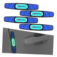 4PCS Fluorescent Car Bumper Guard Strips, Anti-Collision Bumper Blue/Sports