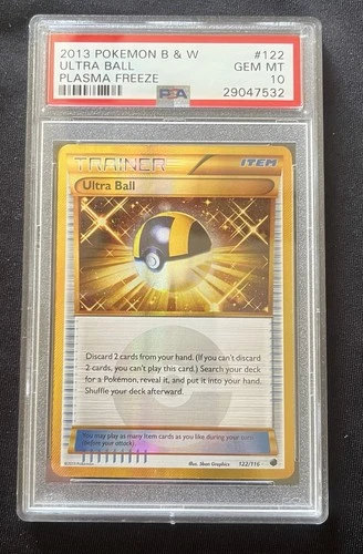 2013 Pokemon Black & White Plasma Freeze Ultra Ball 122 PSA 10 Gem Mint
