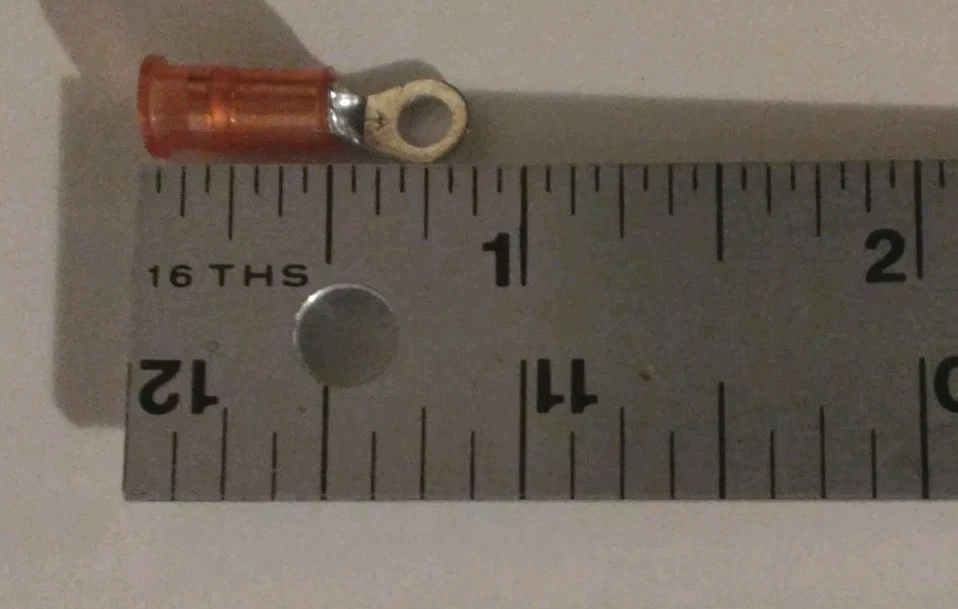 Ring Terminal, 22-18 Awg,  Nylon Insulated, #6 Stud, 3M-94724, 100 Pc/bag,  New - Image 3 of 4