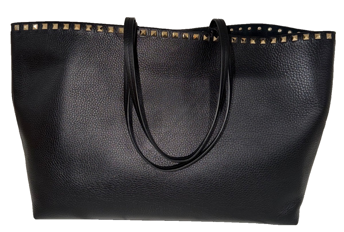 Valentino Black Stud-Trim Leather Backpack Tote Valentino Garavani - Rockstud Black Smooth Leather Backpack main image 2
