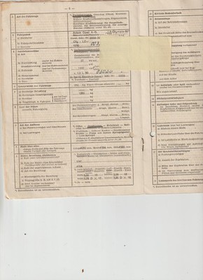 OPEL Olympia ''1,5 -Olympia-50'' Kfz-Brief Oldtimer Pappbrief + 5 weitere Oly 50er
