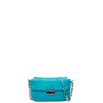 Prada Nappa Gaufre Chain Shoulder Bag BT0939 Blue Leather Women's PRADA GZl1d5o4