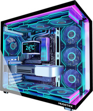 Y6 PC Case, Pre-Installed 7 Infinity Mirror PWM ARGB Fans, ATX Mid Tower Compute