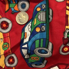 Race cars bright colors 18  X 30  New cotton fabric