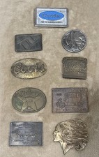 Vintage Brass Buckles - 9 Piece Lot - Collectors Must Have Coors and More