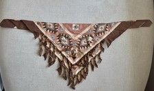 Vintage Western Beaded Concho Neckerchief Scarf Wrap Southwestern 32  
