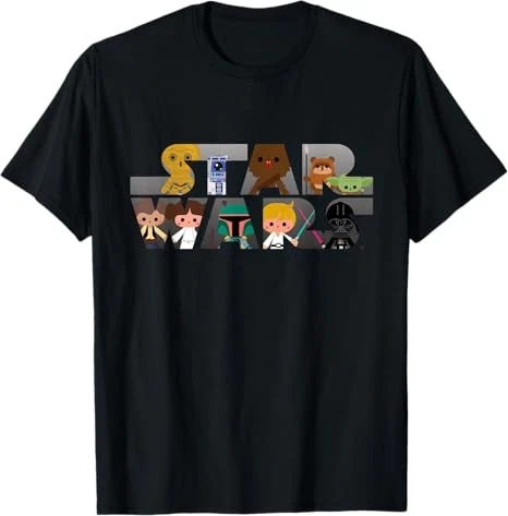 Star Wars Logo Kawaii Multi-Character T-Shirt