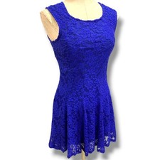 Small Socialite Royal Blue Stretch Lace Dress Sleeveless