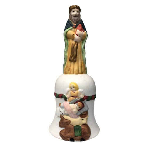 16130 -6" CERAMIC Nativity Christmas Bell Holiday Ornament |D-2|