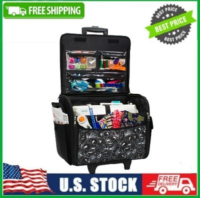 Everything Mary Rolling Sewing Machine Storage and Transport Tote with Wheels