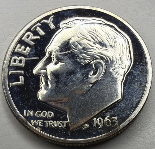 1963 Proof Silver Roosevelt Dime T55