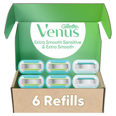 Extra Smooth Women's Razor Blade Refills - 4 Count + 2 Sensitive Blades