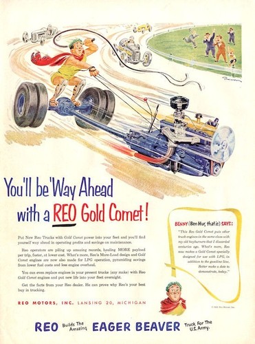 1952 REO Gold Comet Truck Engine Benny Ben Hur Race Racing PRINT AD | eBay