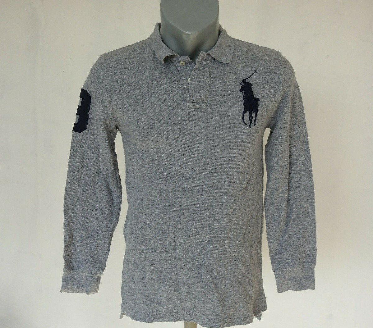 Polo Ralph Lauren Rugby Style T-Shirt Gray Size L Boys Cotton