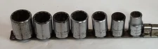 POWR KRAFT 12 Point 1/2"  Socket lot of 7- 1", 7/8, 3/4,  13/16,  11/16 5/8, 1/2