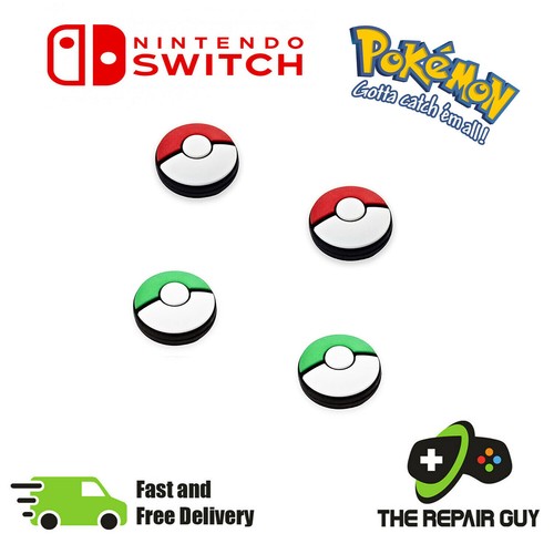 4x Pokemon Thumb Grips Blue Red Pokeball Nintendo Switch & Lite Caps for Joy Con - Picture 6 of 16