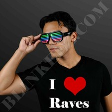 BURNING MAN RECHARGEABLE LED RAVE GLASSES WITH SOUND REACTIVE LIGHTS FUN