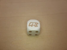 Beige Bear - 16mm D6 Six Sided Specially Engraved Die - RPG Tabletop Games Dice