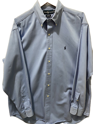Ralph Lauren Shirt Vintage Button Down “Blake” Size L ) Blue Small