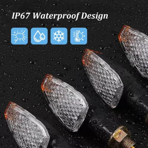 4X Smoke 10mm Mini LED Motorcycle Turn Signals Indicator Blinker Amber Universal - Bild 8 von 21