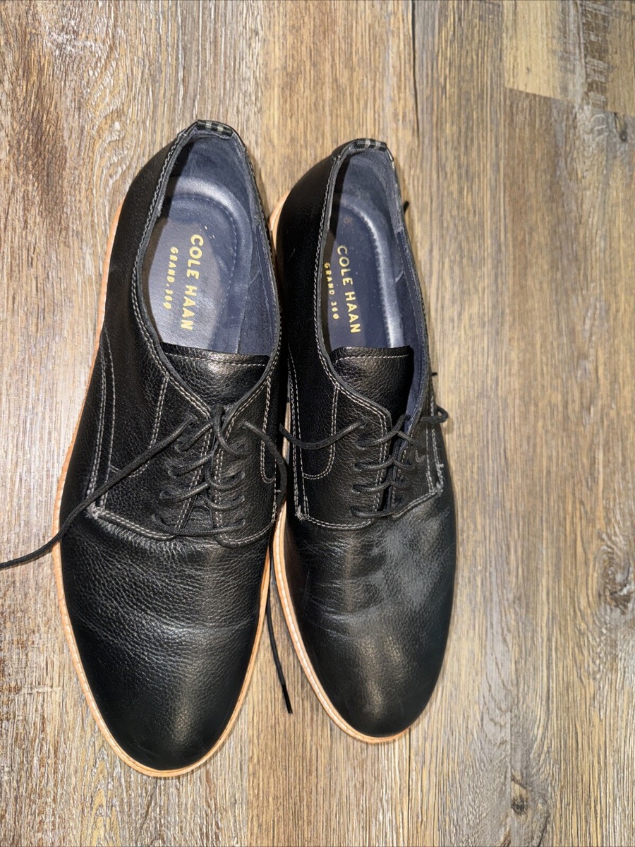 New In Box Cole Haan Men Size 9 Black Leather Lace Wing Oxford Grand 360 Shoes Mens COLE HAAN Shoes Me Wing Oxford Lace up Comfortable  main image 3