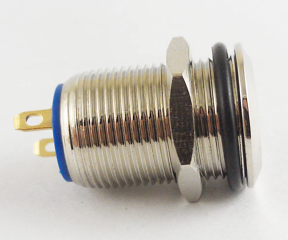 Metal Flat Push Button Momentary Horn Waterproof Resetable Switch 12mm QN12-B1 - Image 3 of 4