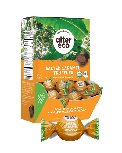 | Salted Caramel Truffles | 58% Pure Dark Cocoa, Fair Trade, Organic, Non-Gmo, G