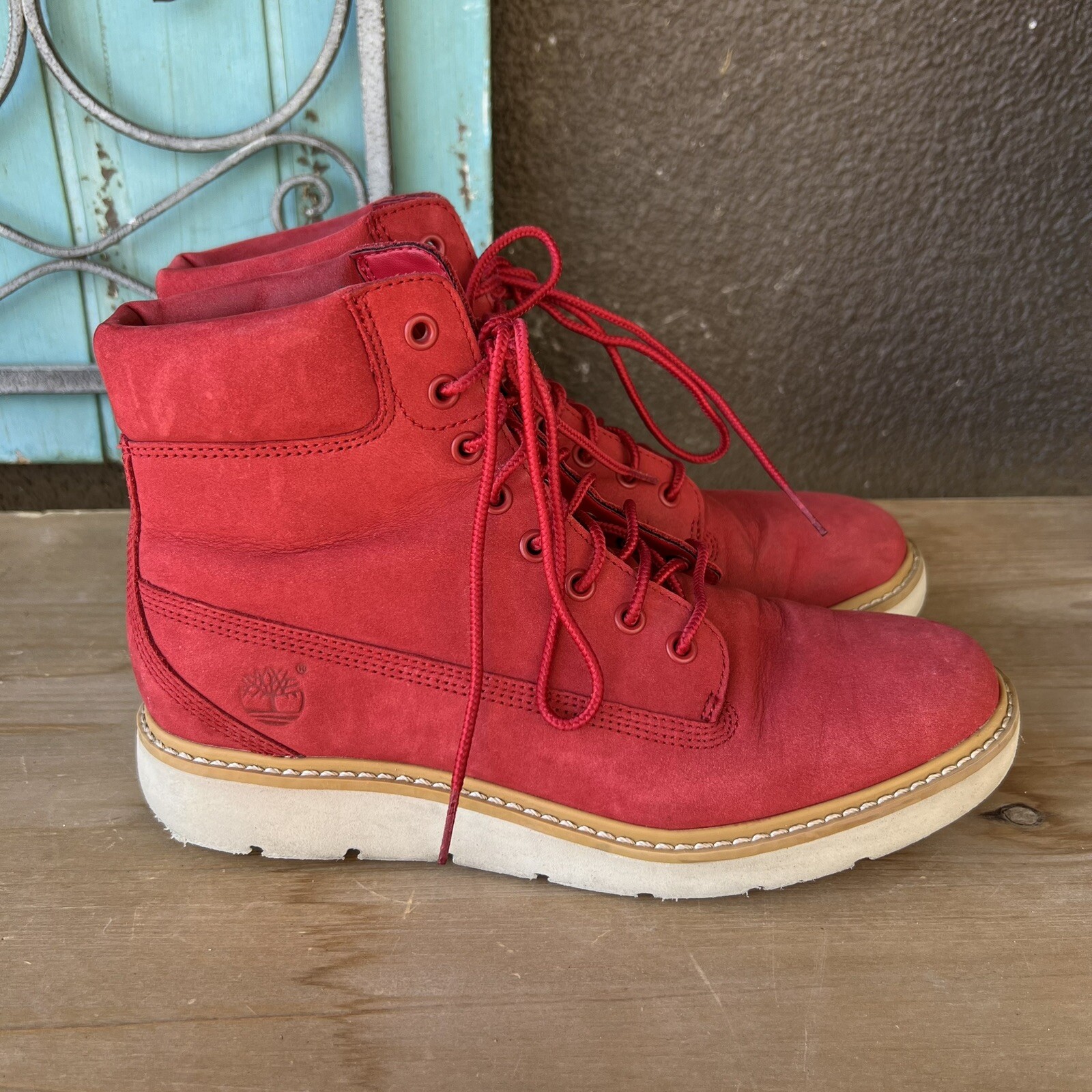 Timberland Kenniston 6 in Red Sneaker Boots Leather Limited Release Womens  6.5 | eBay