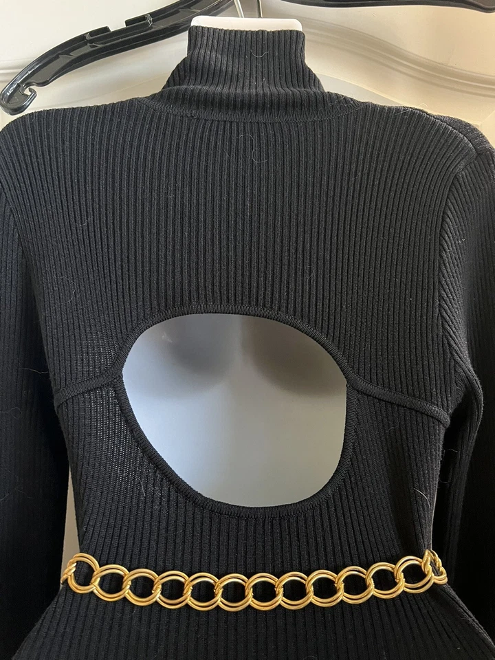 Marciano свитер платье водолазка черный размер XS с ремнем - Изображение 4 из 4