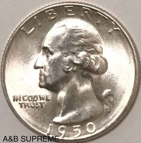 1950 S Washington Quarter From OBW Roll Estate CHOICE-GEM Bu Unc. 90% Silver